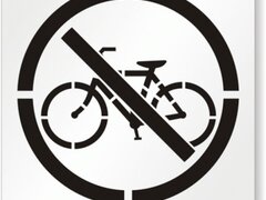 Sablon cu simbol interzis cu biciclete